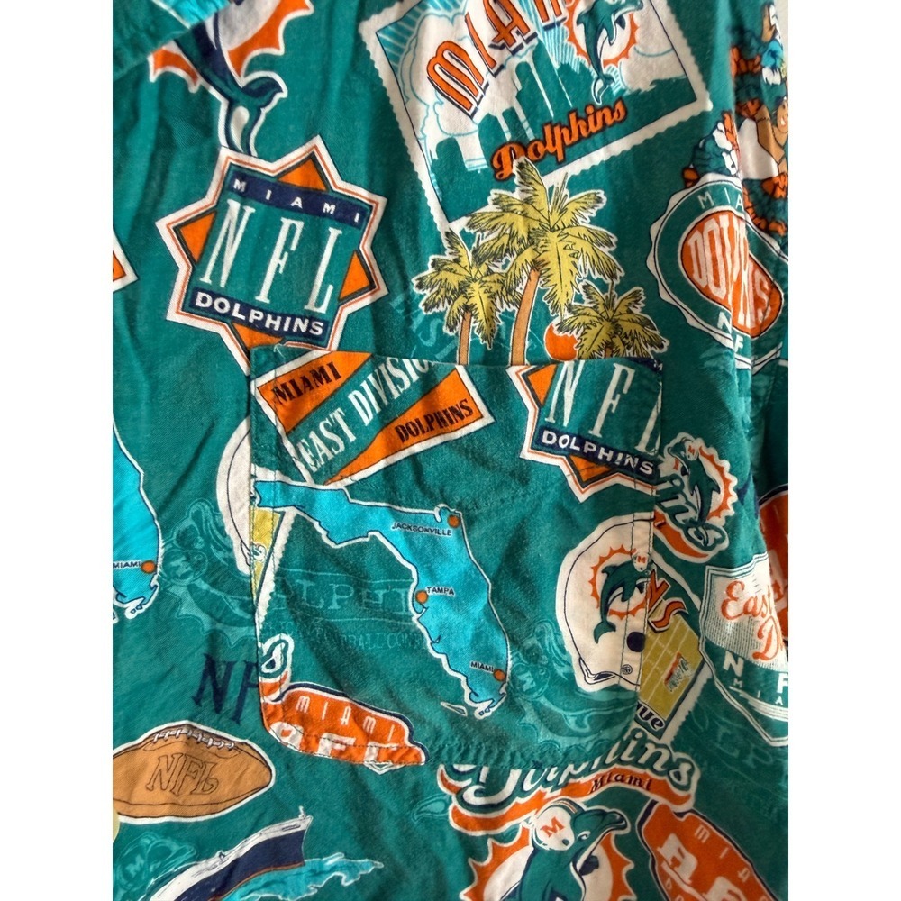 Vintage Reyn Spooner Miami Dolphins Scenic Button-Down Shirt  Size Large - Picture 3 of 6